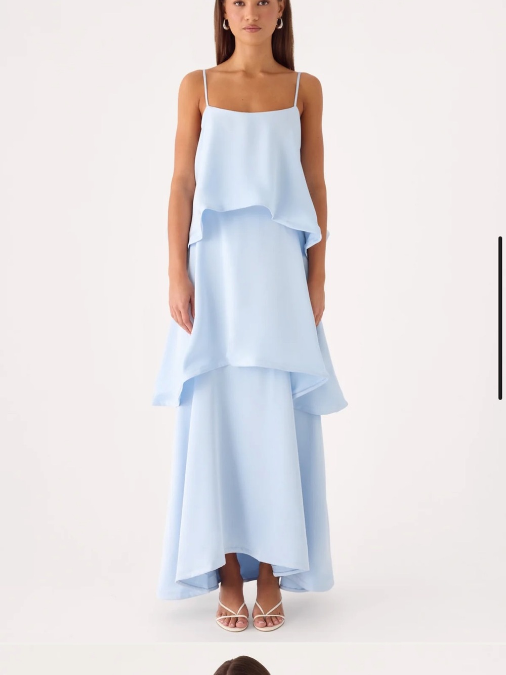 Peppermayo Light Blue Tiered Maxi Dress
